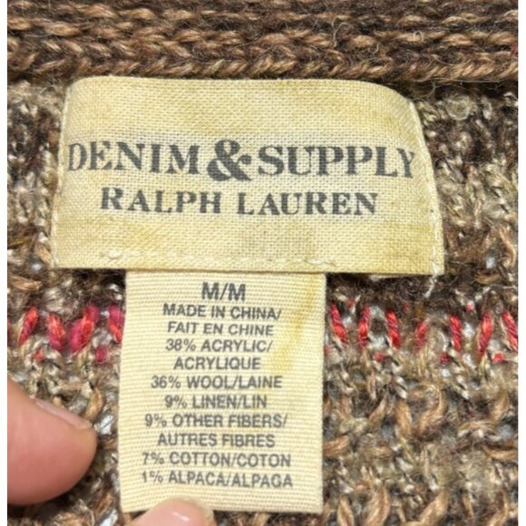 Denim & Supply Ralph Lauren Women Sweater S Grandpacore Cozy Americana Fall Knit - Picture 3 of 12